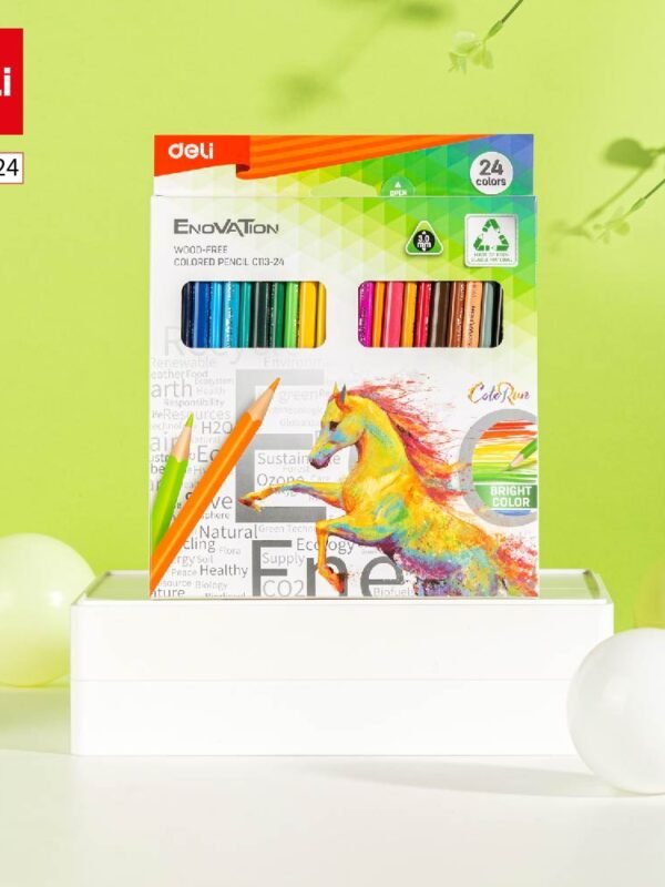 EC113-24-0 ديلي أقلام تلوين بلاستيك طويل - إينوڤيشن - 24 لون EC113-24